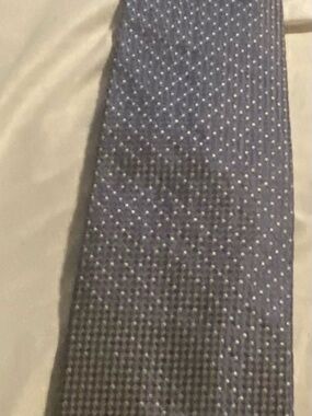Corneliani Blue Silk Tie with White Micro Dots